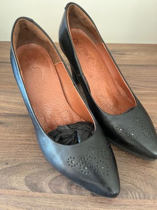 Zapatos de piel tacón alto plantilla acolchada