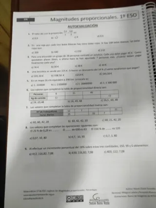 Libro Matemáticas 1º ESO Marea Verde
