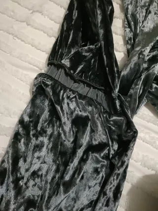 Vestido Terciopelo Halter Gris