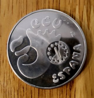 Moneda 5 ECU Plata 1990 Alfonso X El Sabio