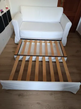 Sofá Cama Blanco Tela