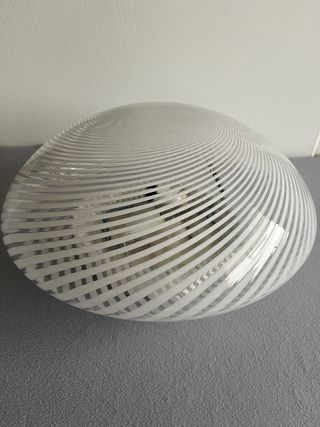 Lampada Venini Murano Vetro Bianco Trasparente