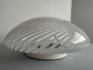 Lampada Venini Murano Vetro Bianco Trasparente