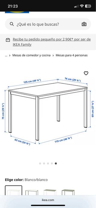Mesa de comedor blanca