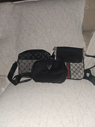 Lote 3 Bolsos: Gucci, Guess, Louis Vuitton