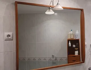 Conjunto baño espejo, lavabo y mueble