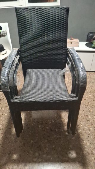 Silla de jardín GUDHJEM mimbre negro