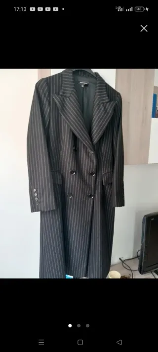 Abrigo largo de rayas