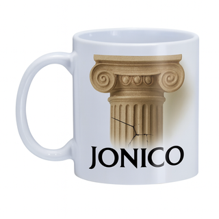 Taza Cerámica Capitel Griego Jónico Diseño Clásico