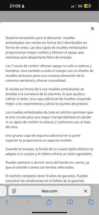 Cama IKEA 160x200 (usada 2 semanas)