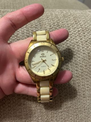 Reloj Marea Dorado y Beige