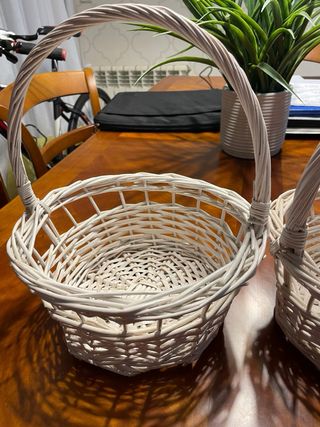 2 cestos mimbre blanco 23cm
