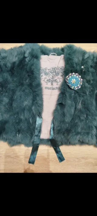 Estola pelo natural verde