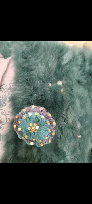 Estola pelo natural verde