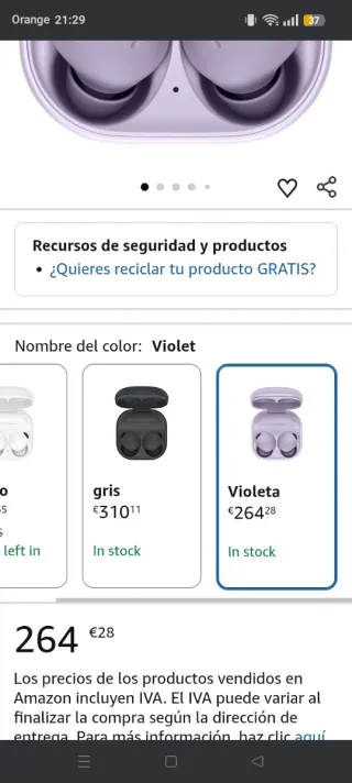 Samsung Galaxy Buds2 Pro Violeta