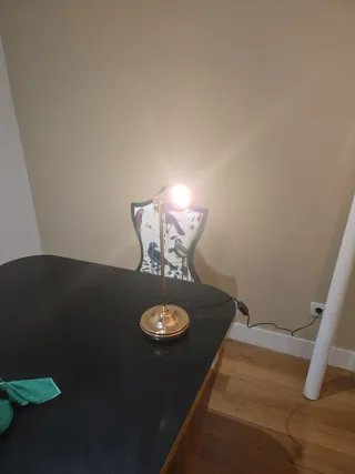 Lámpara de lectura dorada