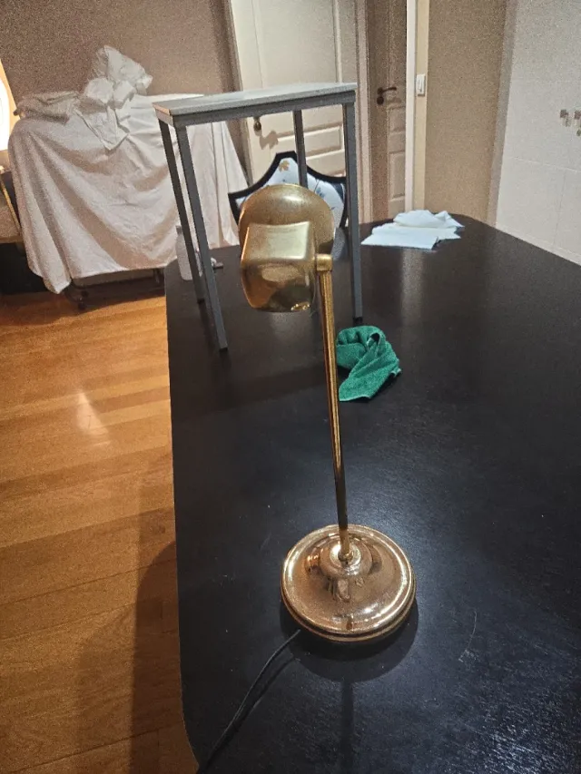 Lámpara de lectura dorada