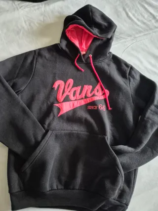 Sudadera tipo Vans Negra y Rosa