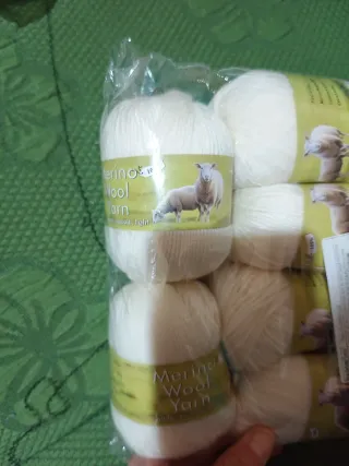 10 Gomitoli Lana Merino 100% Bianco