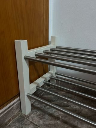 Zapatera blanca madera y acero