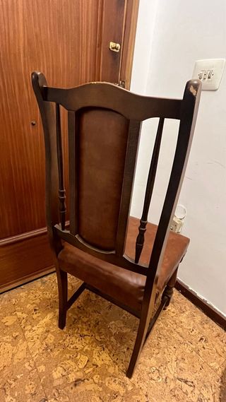 Lote 8 Sillas Madera Tapizadas