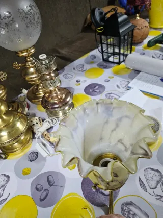 Aplique pared latón y cristal veteado