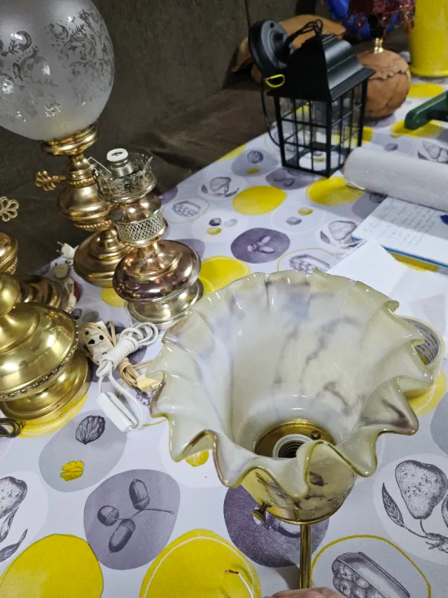 Aplique pared latón y cristal veteado