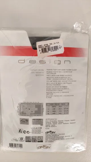 Collant Omsa nero con fiore argento tg S