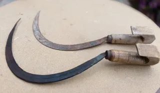 Lote de hoces y podaderas antiguas