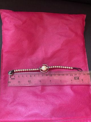 Pulsera Zamak perla y bolitas plata