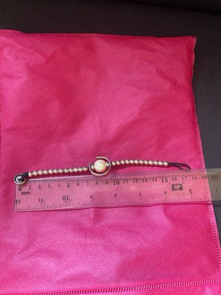 Pulsera Zamak perla y bolitas plata