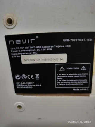 Televisor Nevir Blanco