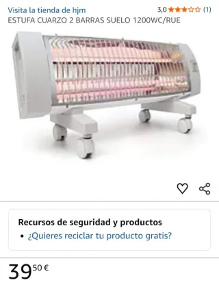 Estufa Radiador HJM Cuarzo