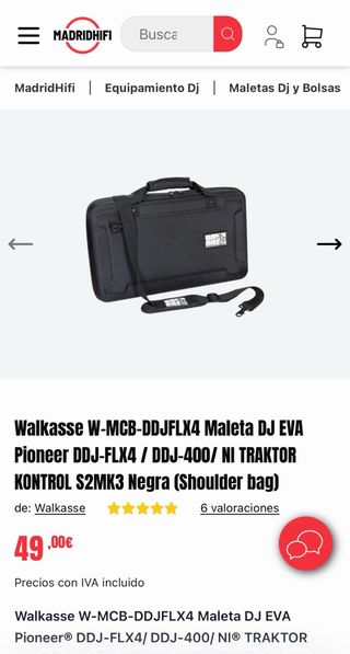 Walkasse Maleta DJ EVA Negra para Pioneer DDJ