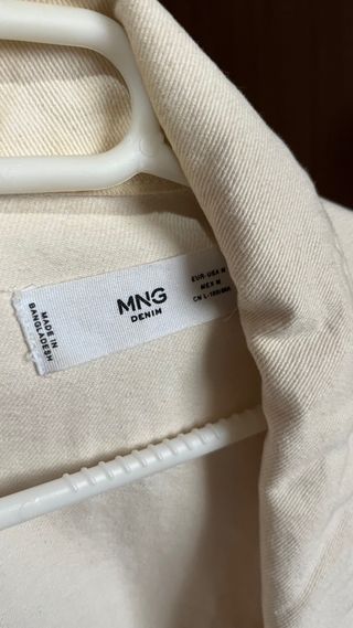 Chaqueta vaquera MNG beige talla M