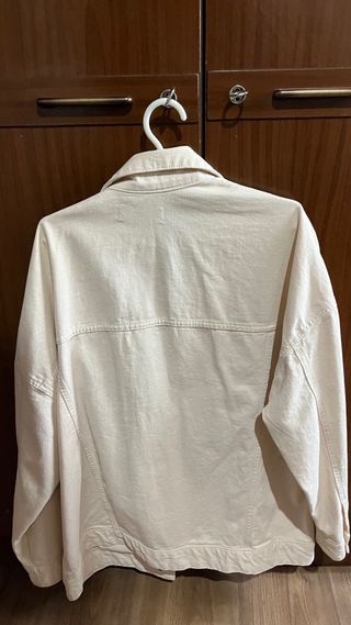 Chaqueta vaquera MNG beige talla M