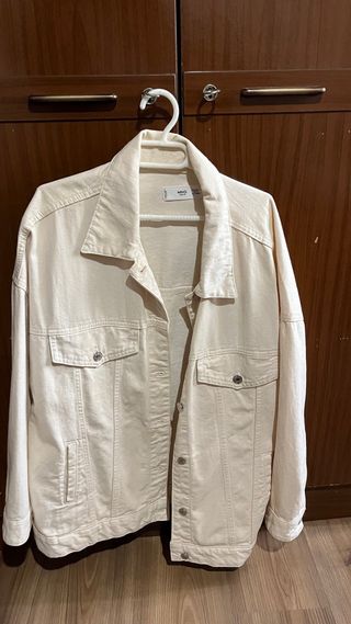 Chaqueta vaquera MNG beige talla M
