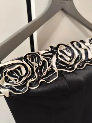 Vestido fiesta raso negro talla 40