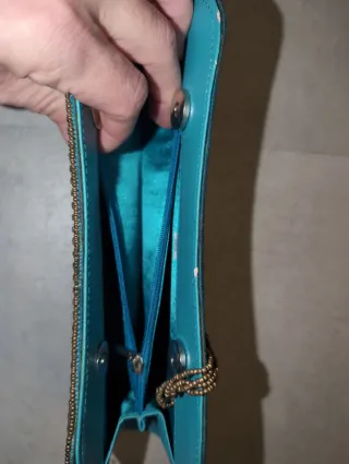 Bolso fiesta azul verdoso pedrería