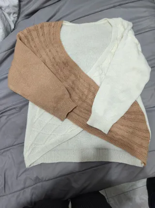 Maglione intrecciato bicolore 2XL