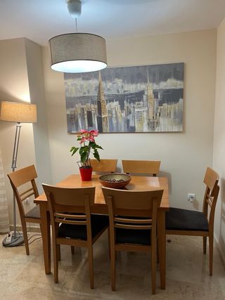 Mesa comedor con 6 sillas tapizadas