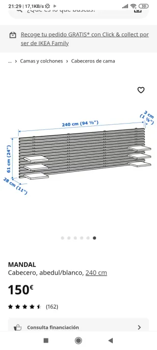 Cabecero de cama de madera