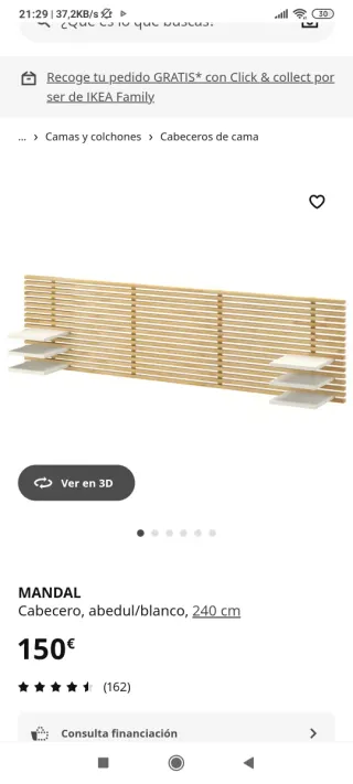 Cabecero de cama de madera