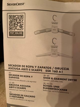 Secador Ropa y Zapatos SilverCrest SSK 160 A1