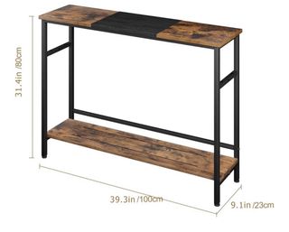 Consola Estantería Estrecha Madera y Metal