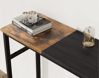 Consola Estantería Estrecha Madera y Metal