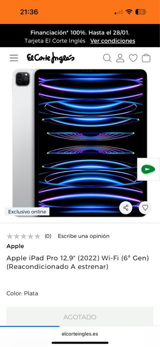 PRECINTADA - iPad Pro 12.9 Apple 6ª generación M2