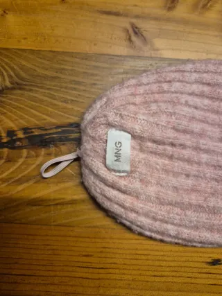 Conjunto gorro y bufanda rosa pompón