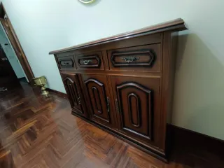 Mueble recibidor madera con espejo