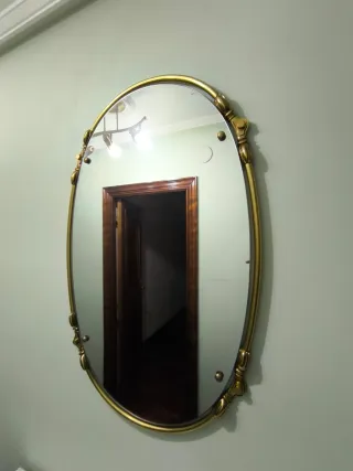 Mueble recibidor madera con espejo